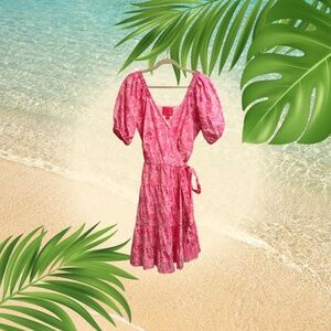 Lilly Pulitzer Pink Floral Wrap Dress